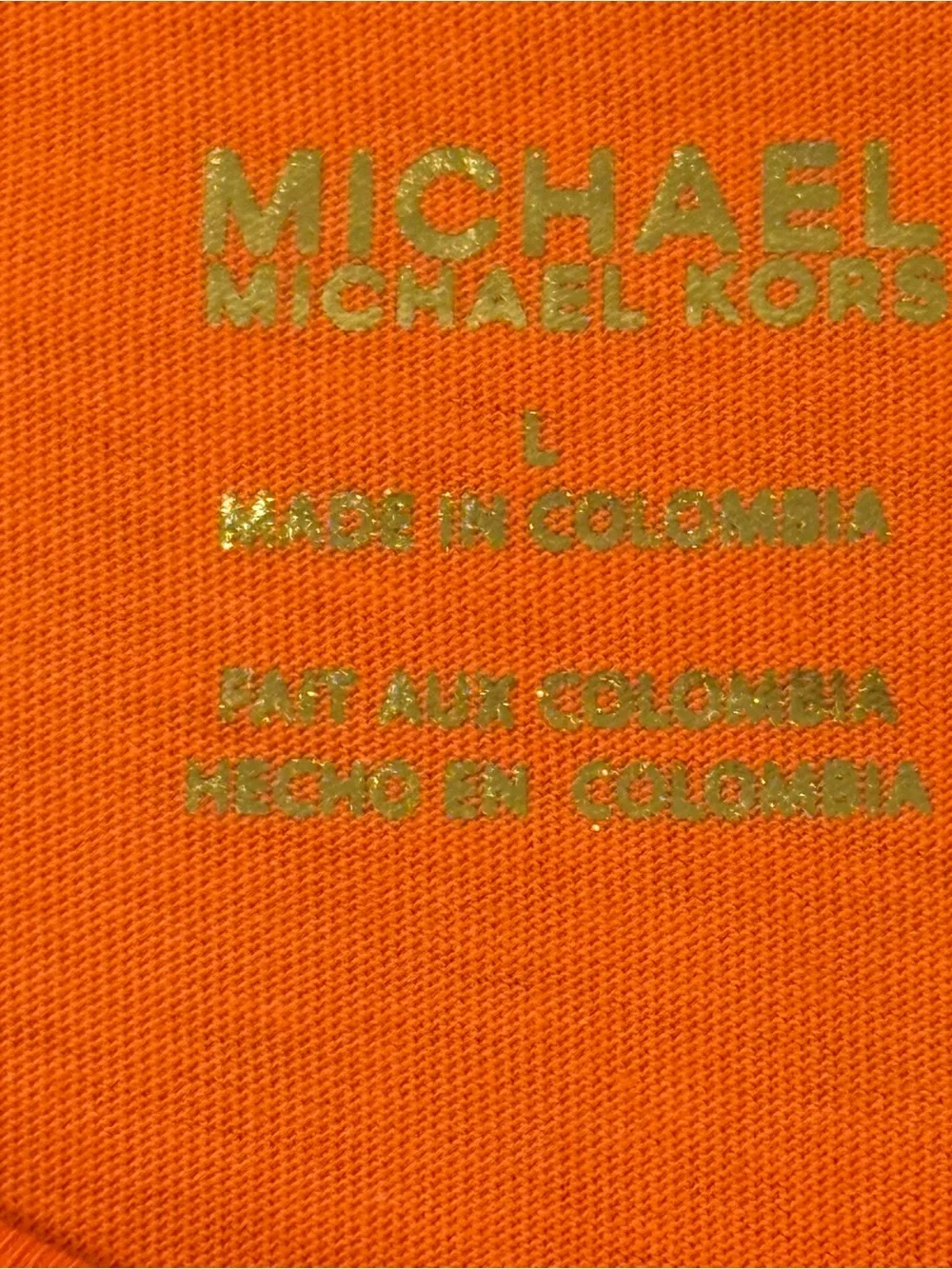 Michael Kors Orange Short-Sleeve Tee with White MK Logo